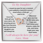 Daughter, Love Mom, I closed my Eyes, Interlocking Hearts Necklace, Holiday