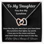 Daughter, You Are My Sunshine, Interlocking Hearts Necklace, Holiday
