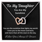 Daughter You Are My Sunshine Interlocking Hearts Necklace, Holiday