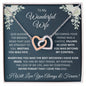 Wonderful Wife, Interlocking Hearts Necklace, Holiday
