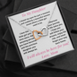 Daughter, Love Mom, I closed my Eyes, Interlocking Hearts Necklace, Holiday
