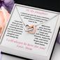 Daughter, Love Mom, I closed my Eyes, Interlocking Hearts Necklace, Holiday