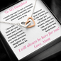 Daughter, Love Mom, I closed my Eyes, Interlocking Hearts Necklace, Holiday