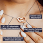 Daughter, Love Mom, I closed my Eyes, Interlocking Hearts Necklace, Holiday