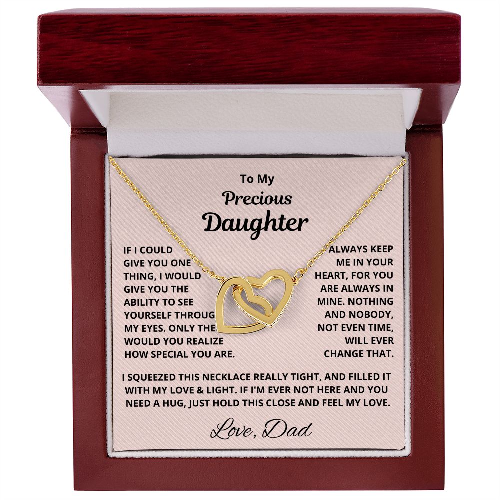 Daughter, If I Could Give You One Thing, Interlocking Hearts Necklace, Holiday