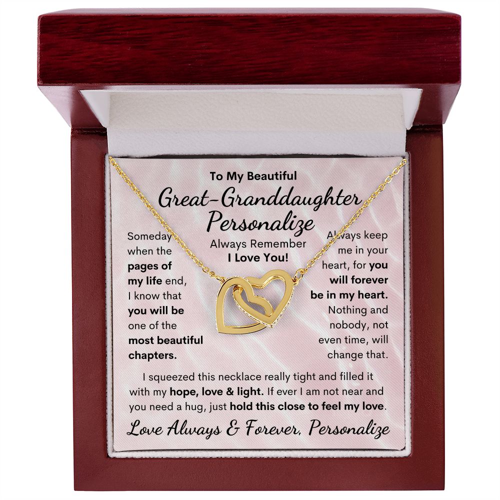 Great-Granddaughter, Interlocking Hearts Necklace