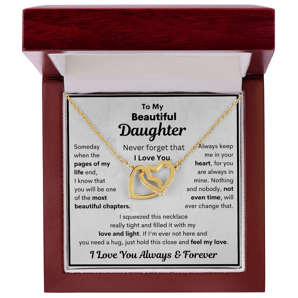 Daughter, Someday When The Pages Of My Life End, Interlocking Hearts Necklace, Holiday