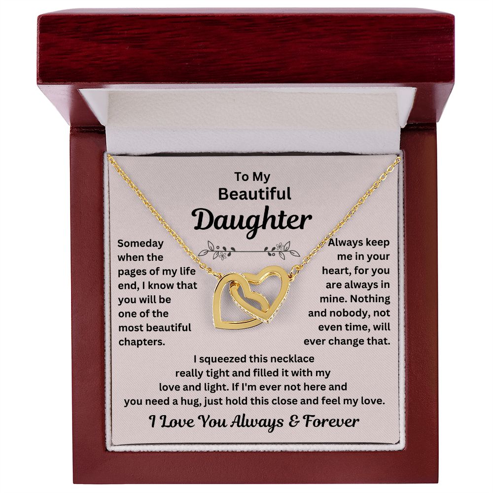 Daughter, Someday When The Pages Of My Life End, Interlocking Hearts Necklace, Holiday
