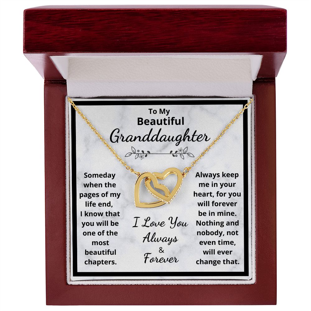 Granddaughter, Someday When The Pages Of My Life End, Interlocking Hearts Necklace, Holiday