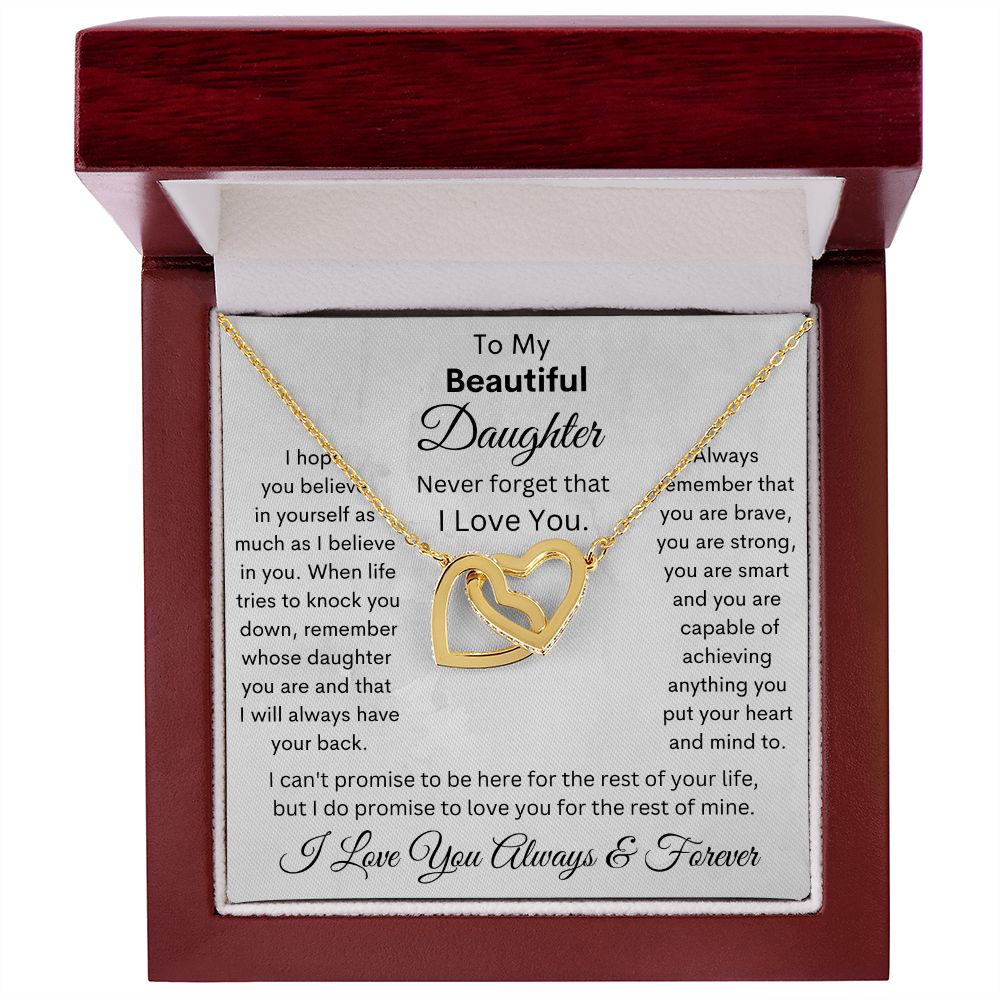 Daughter, I Hope You Believe In Yourself, Interlocking Hearts Necklace, Holiday