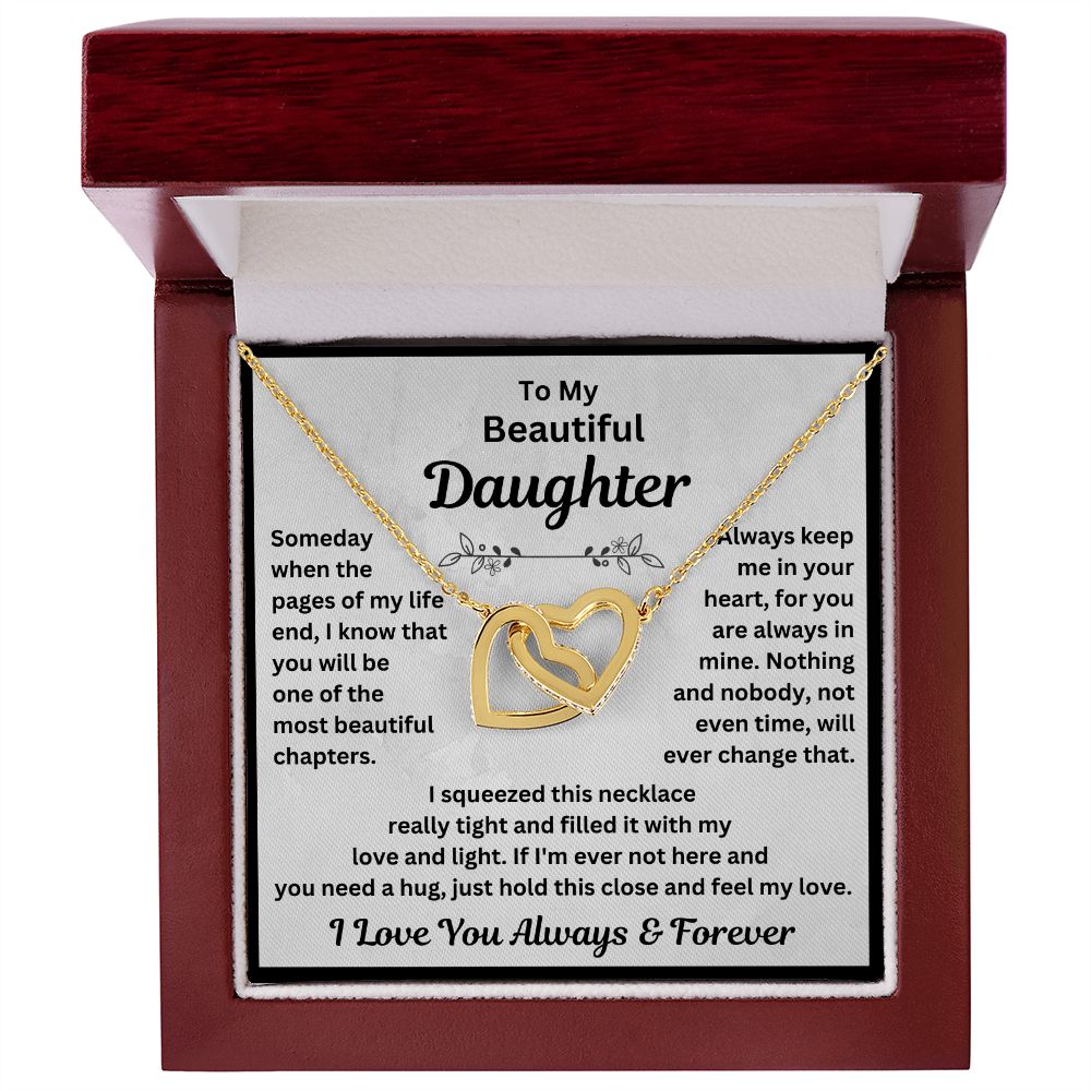 Daughter, Someday When The Pages Of My Life End, Interlocking Hearts Necklace, Holiday
