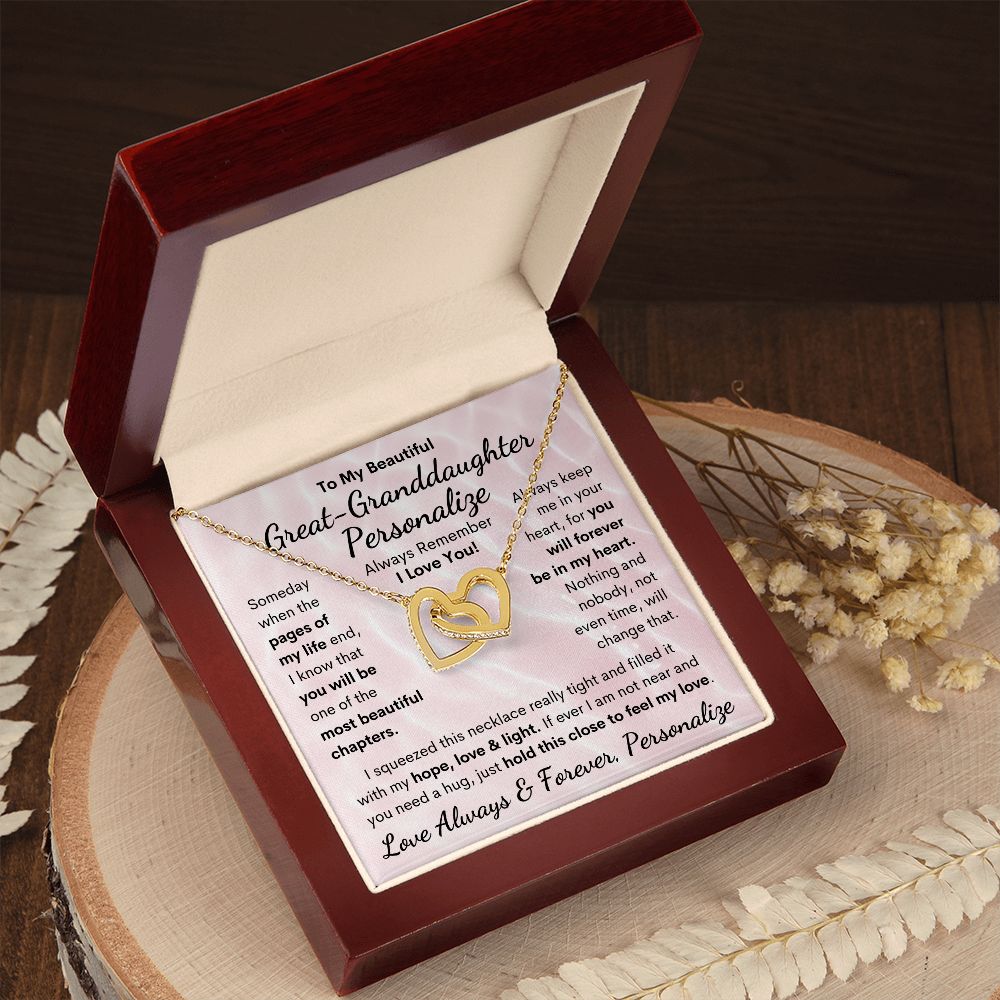 Great-Granddaughter, Interlocking Hearts Necklace
