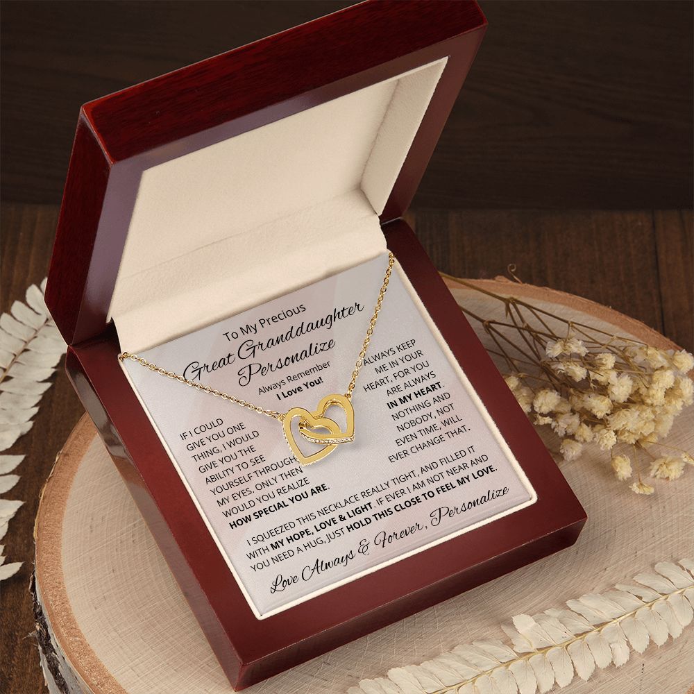 Great Granddaughter, Interlocking Hearts Necklace