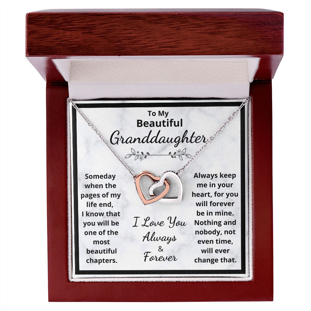 Granddaughter, Someday When The Pages Of My Life End, Interlocking Hearts Necklace, Holiday