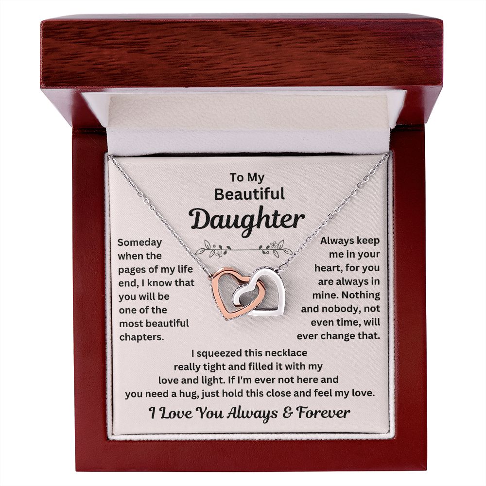 Daughter, Someday When The Pages Of My Life End, Interlocking Hearts Necklace, Holiday