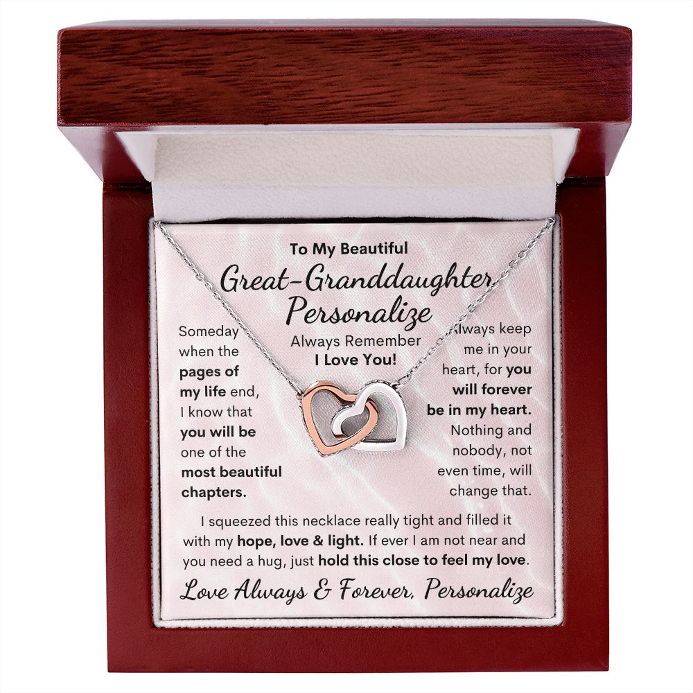 Great-Granddaughter, Interlocking Hearts Necklace