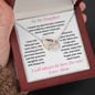 Daughter, Love Mom, I closed my Eyes, Interlocking Hearts Necklace, Holiday