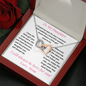 Daughter, Love Mom, I closed my Eyes, Interlocking Hearts Necklace, Holiday