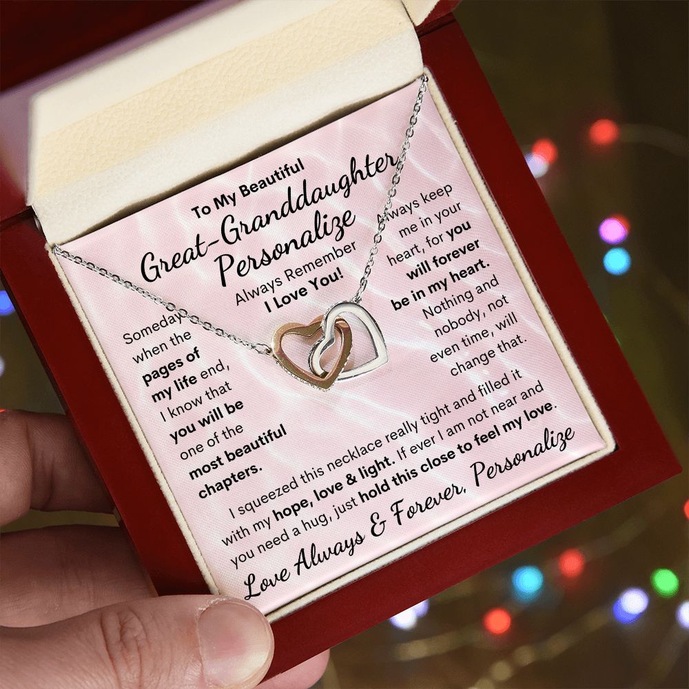 Great-Granddaughter, Interlocking Hearts Necklace