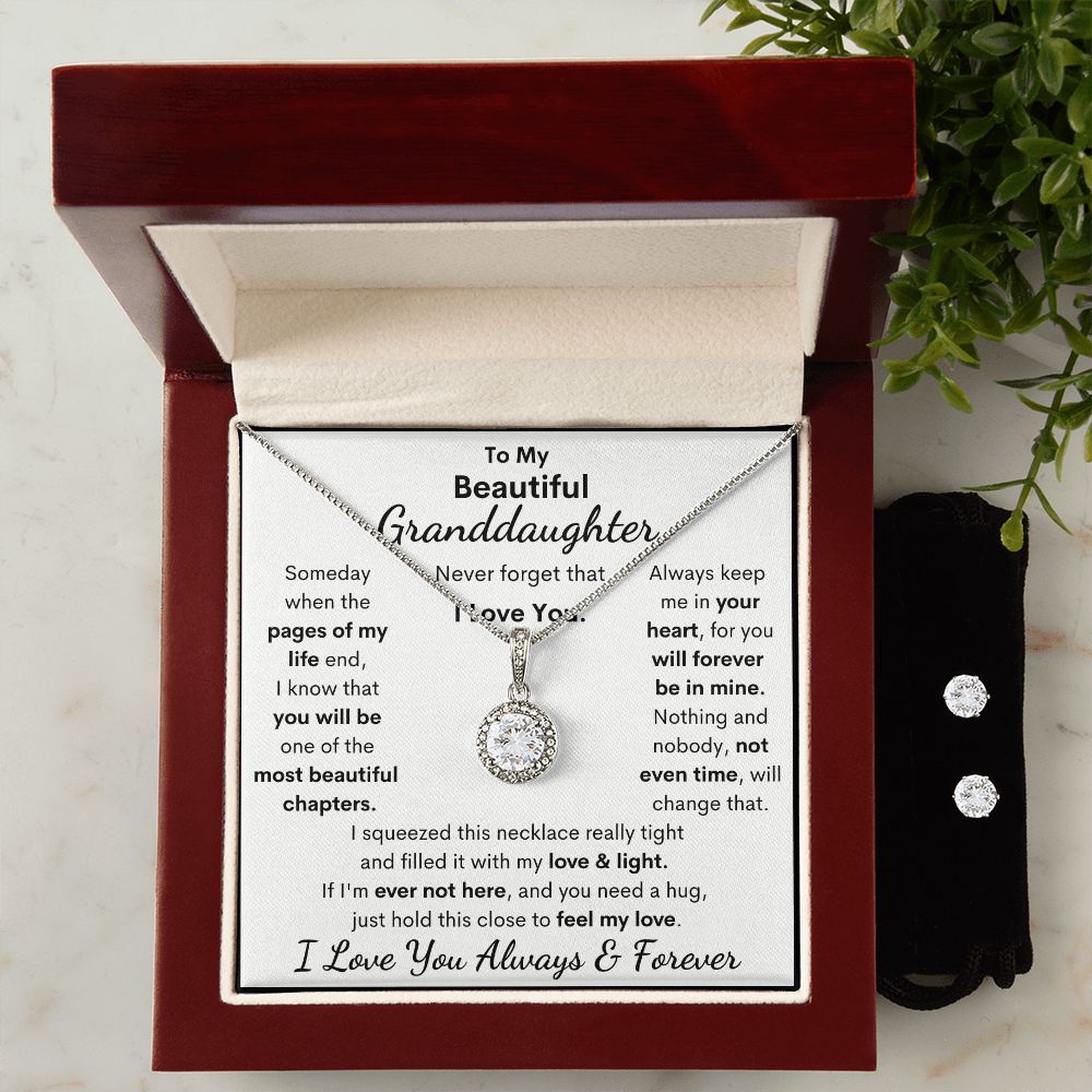 Granddaughter, I Squeezed This Necklace Really Tight, Eternal Hope Necklace & Earrings, Holiday