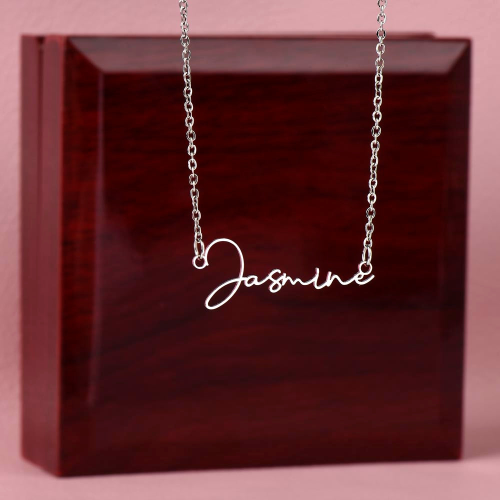 Granddaughter from Grandma, Signature Name Necklace, Birthday, Sweet 16, Bat Mitvah, Graduation, Easter, Communion, Confirmation, Holiday