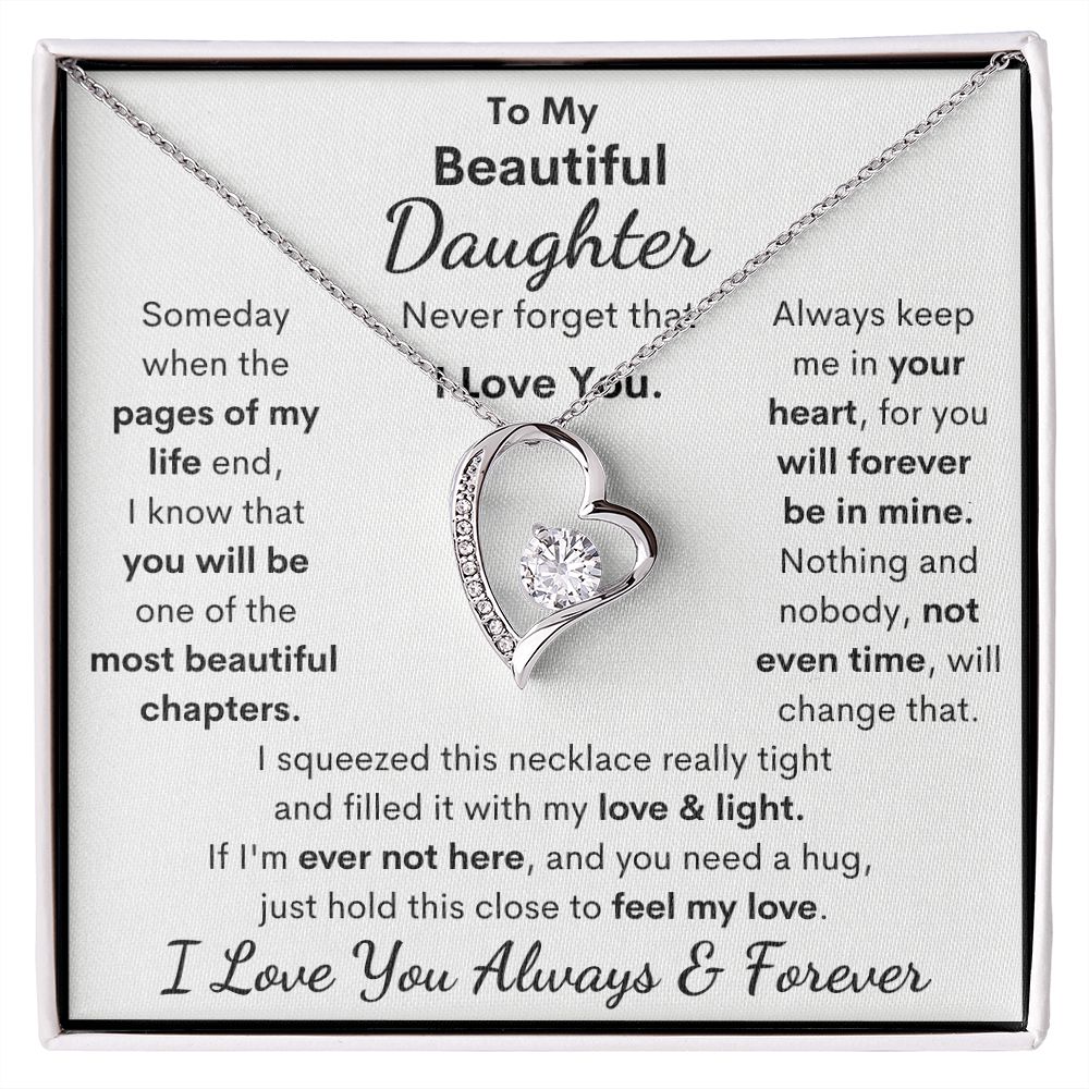 Daughter, I Squeezed This Necklace Really Tight, Forever Love Necklace, Holiday