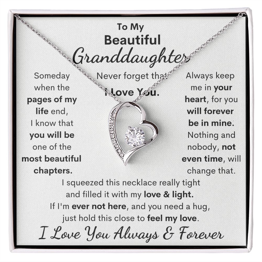 Granddaughter. I Squeezed This Necklace Really Tight, Forever Love Necklace, Holiday