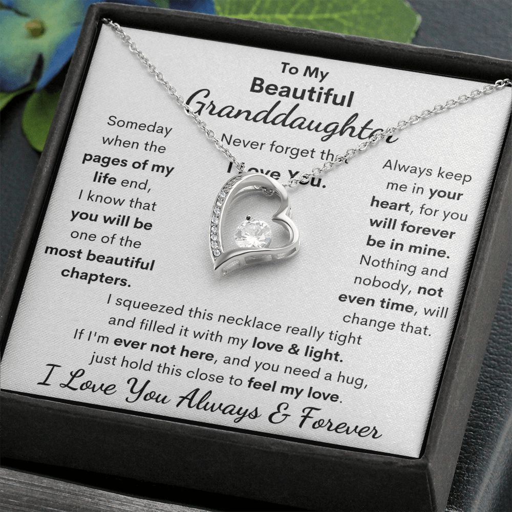 Granddaughter. I Squeezed This Necklace Really Tight, Forever Love Necklace, Holiday
