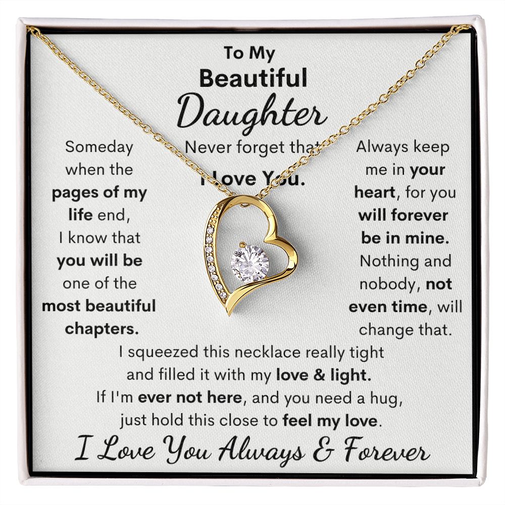 Daughter, I Squeezed This Necklace Really Tight, Forever Love Necklace, Holiday