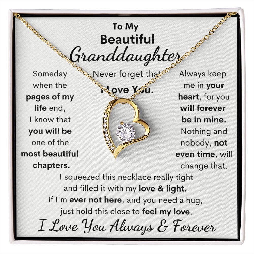 Granddaughter. I Squeezed This Necklace Really Tight, Forever Love Necklace, Holiday