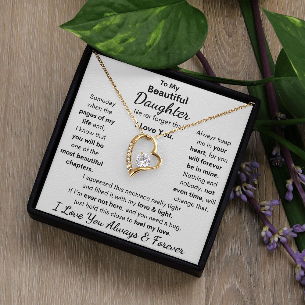 Daughter, I Squeezed This Necklace Really Tight, Forever Love Necklace, Holiday