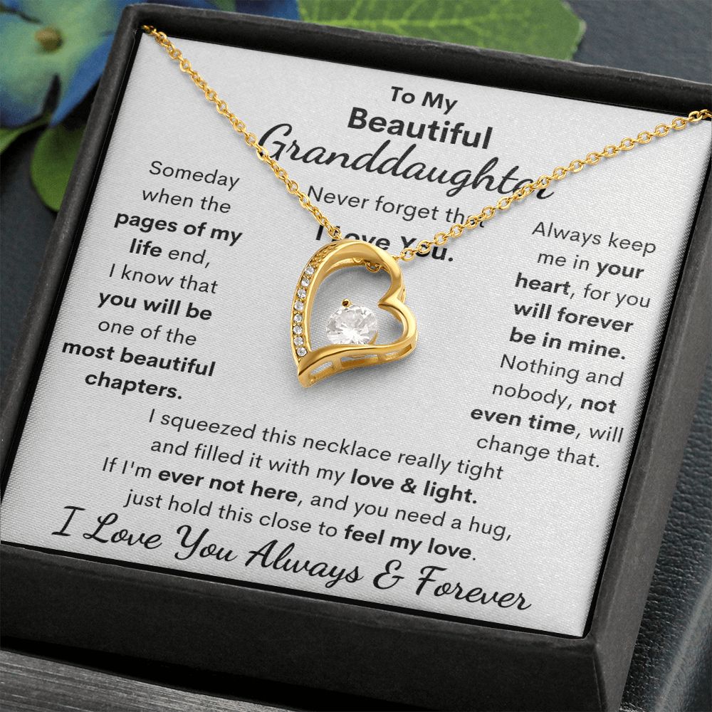 Granddaughter. I Squeezed This Necklace Really Tight, Forever Love Necklace, Holiday