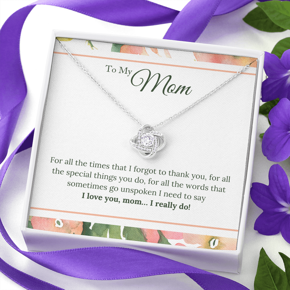 Mom, Love Knot Necklace