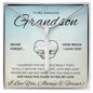 Grandson, Faith-Hope-Love-Light, Cross Necklace, Easter, Communion, Confirmation, Graduation, Birthday