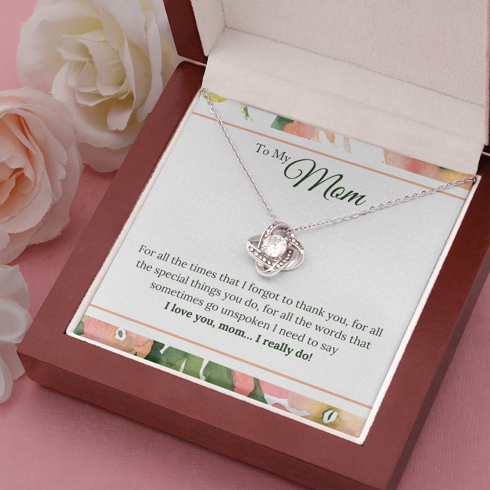 Mom, Love Knot Necklace
