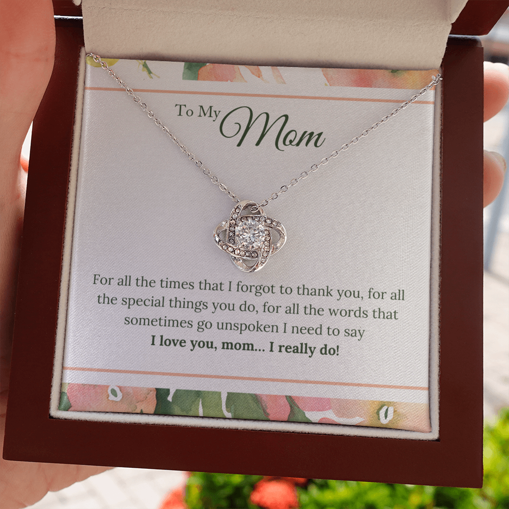 Mom, Love Knot Necklace