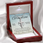 Grandson, Faith-Hope-Love-Light, Cross Necklace, Easter, Communion, Confirmation, Graduation, Birthday