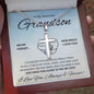 Grandson, Faith-Hope-Love-Light, Cross Necklace, Easter, Communion, Confirmation, Graduation, Birthday