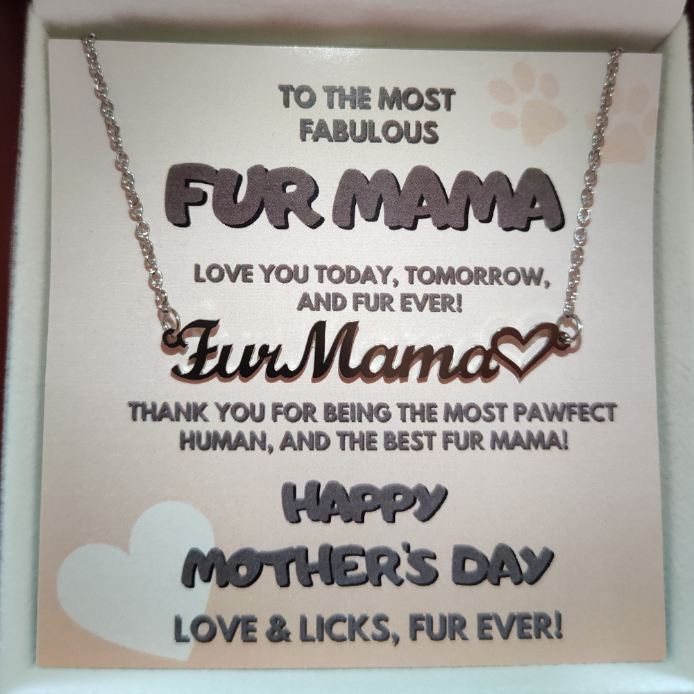 Fur Mama, Heart Name Necklace