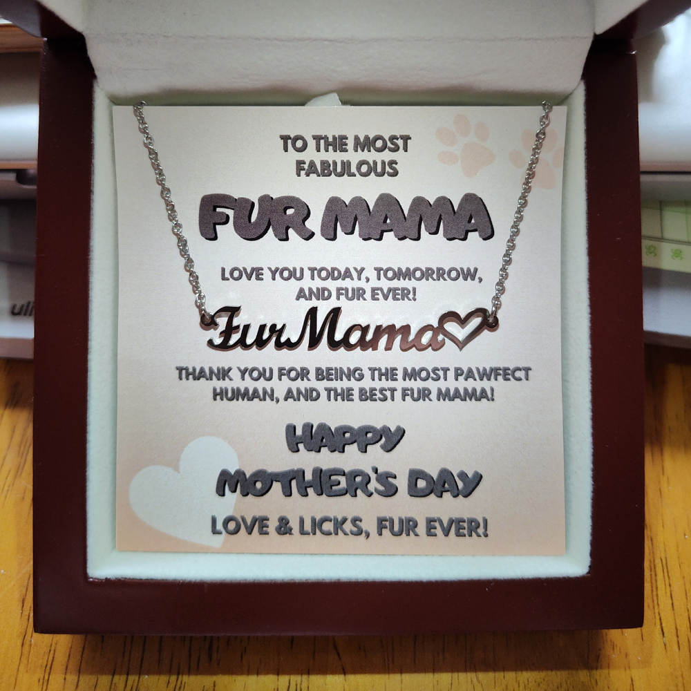 Fur Mama, Heart Name Necklace
