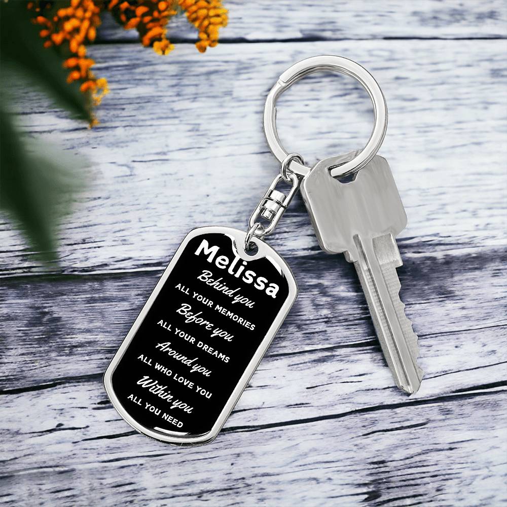 Personalized Congratulations Dog Tag Keychain