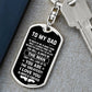 Dad The Man With Fist Bump Dog Tag Keychain