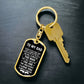 Dad The Man With Fist Bump Dog Tag Keychain