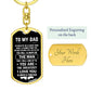 Dad The Man With Fist Bump Dog Tag Keychain
