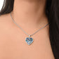 Murano  Glass Look Heart Pendant Necklace