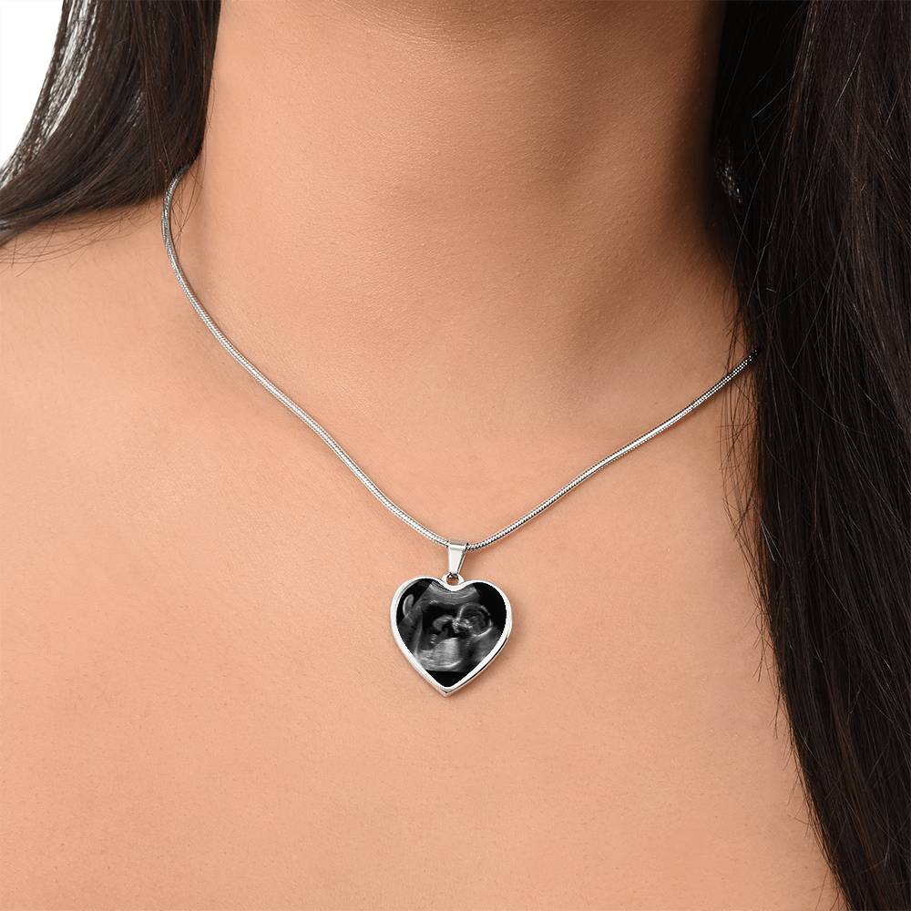 Personalized Sonogram Heart Pendant Necklace