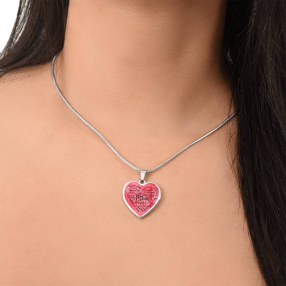 Personalized Mom Heart Pendant Necklace