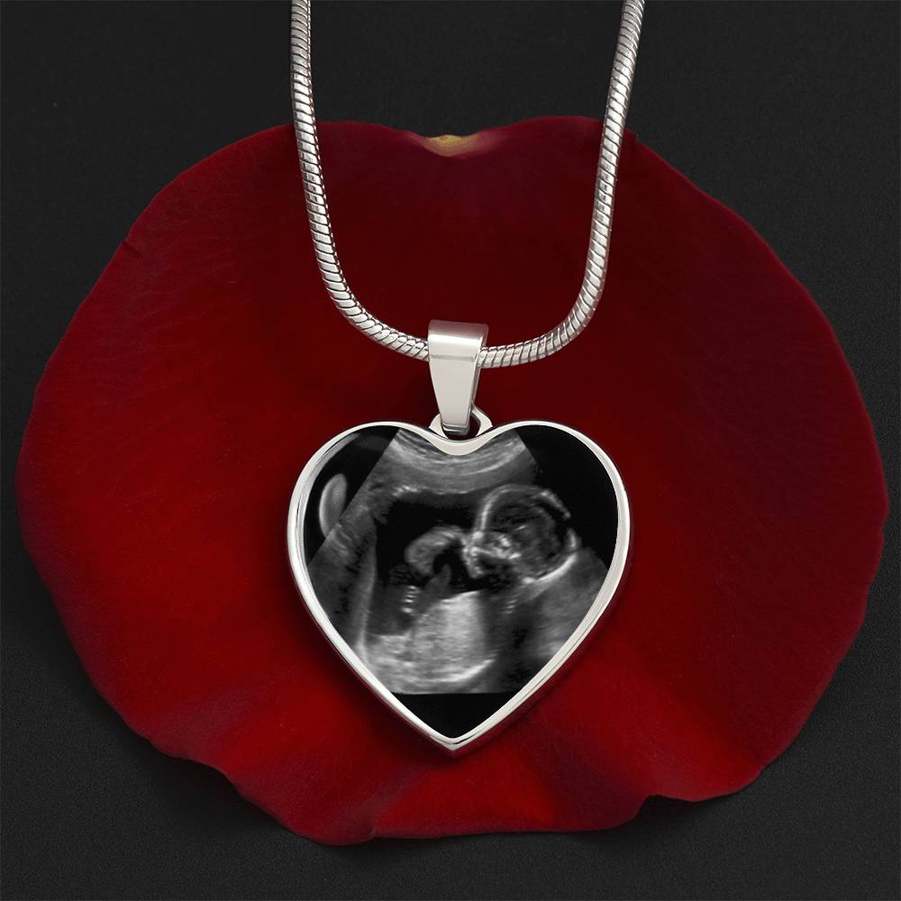 Personalized Sonogram Heart Pendant Necklace