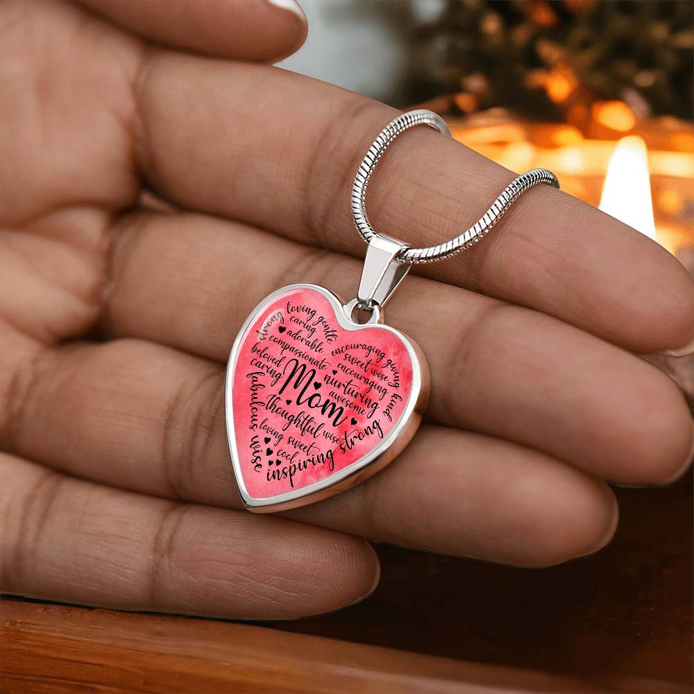 Personalized Mom Heart Pendant Necklace