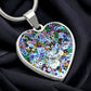 Murano  Glass Look Heart Pendant Necklace